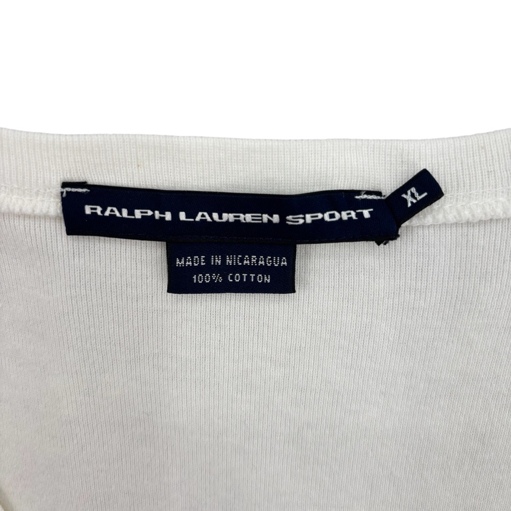Ralph Lauren Sport White Cotton Jersey V-Neck T-Shirt Sz.XL - Picture 6 of 7